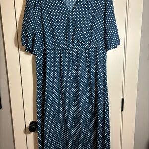Bloomchic Blue Poka Dot Dress‎ Size 18-20
